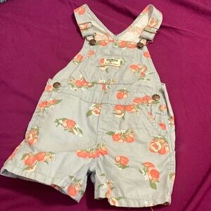 OshKosh B'gosh 3T Peach Print Overalls